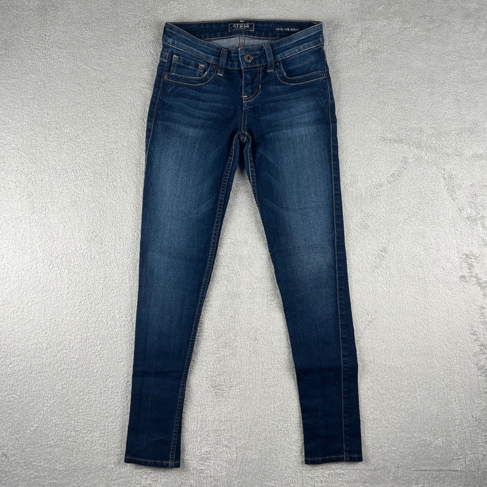 GUESS Womens Power Ultra Skinny Dark Wash Jeans Stretch Denim Casual Size 23 Reg